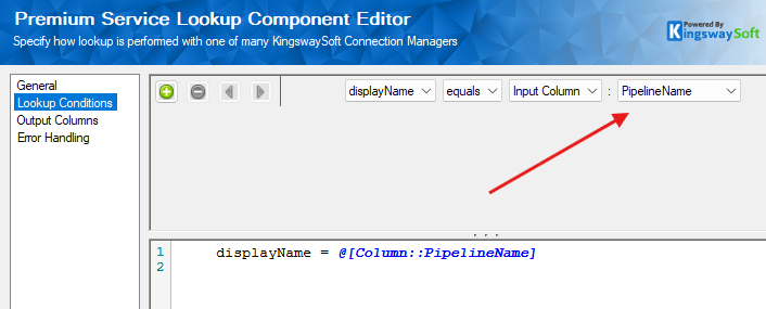 PSL get pipeline ID - Lookup conditions page